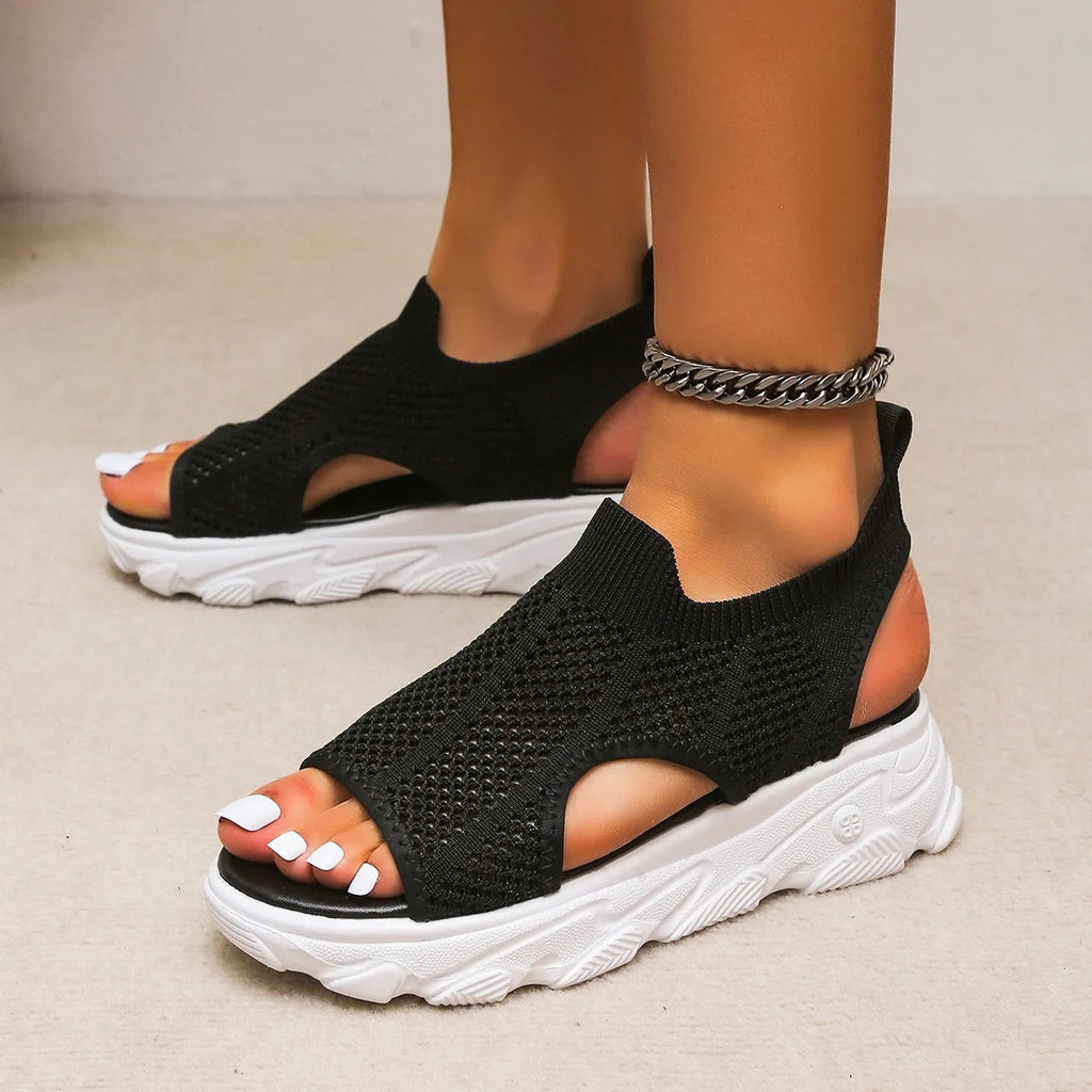 Fashion Wedge Open Toe Ademend Sandalen