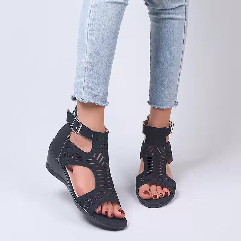 Womens Sandals Open-Toe Wedge heel