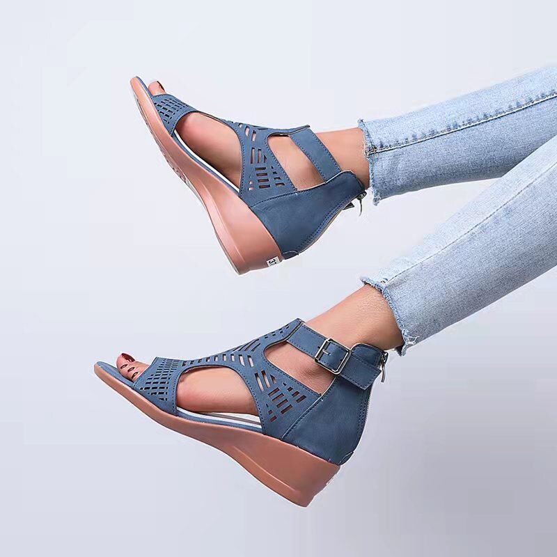 Womens Sandals Open-Toe Wedge heel