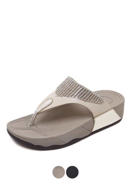 Diamond Bling Strand Comfort Casual Fitflop Platte Slippers