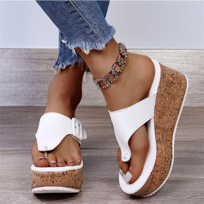 Womens Flops Open Toe Wedge Sandals