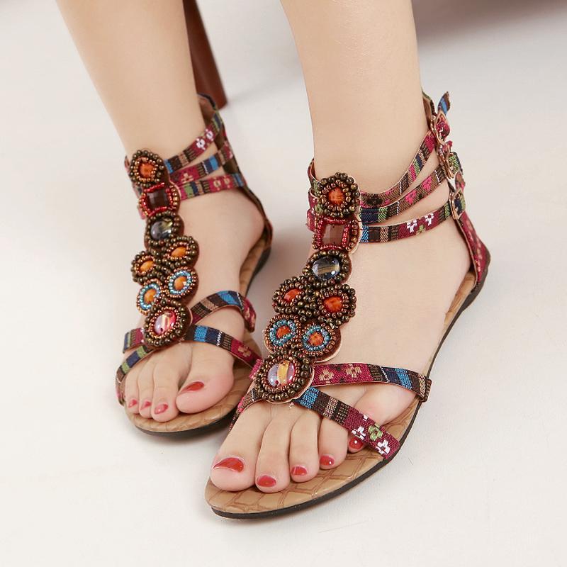 Vrouwen Zomer Platte Gesp Sandalen