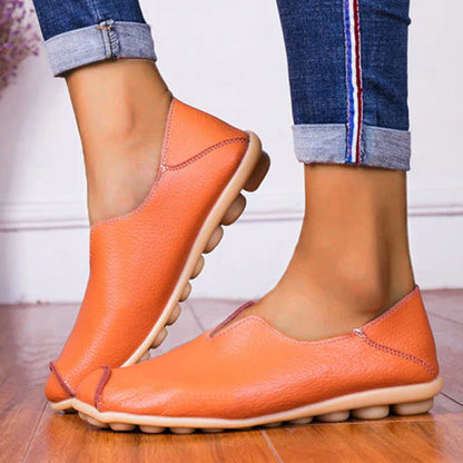 Vrouwen leren loafers casual stijl bootschoenen