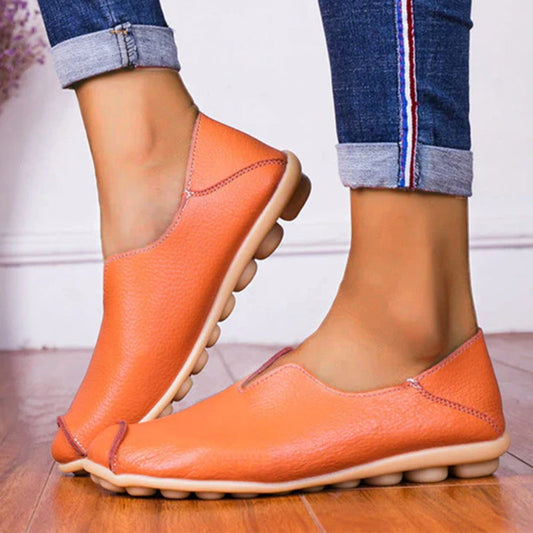 Vrouwen leren loafers casual stijl bootschoenen