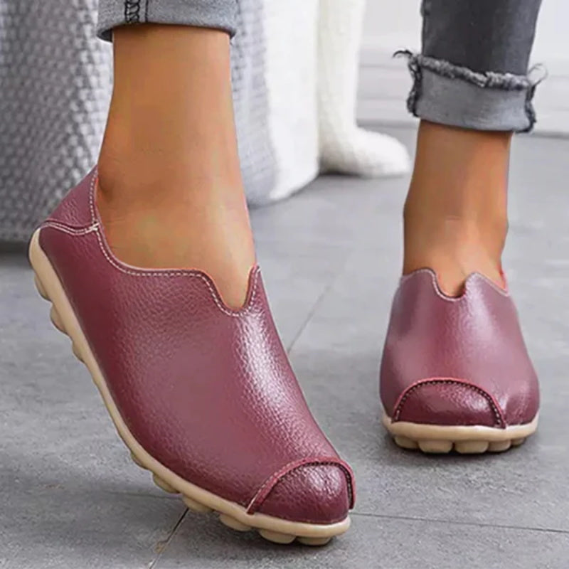 Vrouwen leren loafers casual stijl bootschoenen