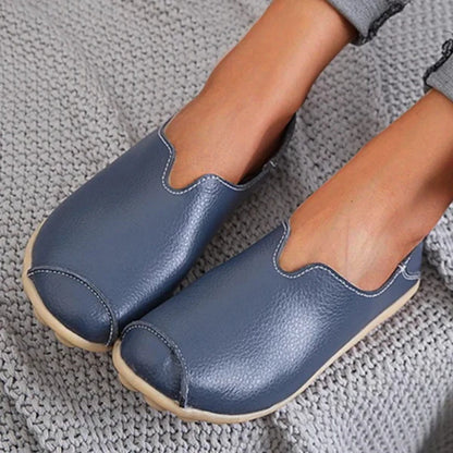 Vrouwen leren loafers casual stijl bootschoenen