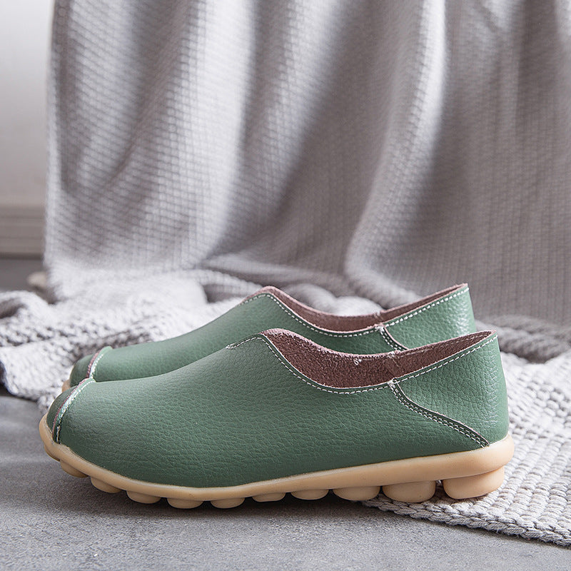 Vrouwen leren loafers casual stijl bootschoenen