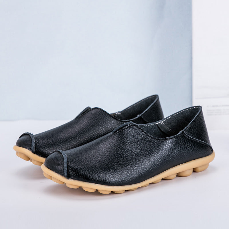 Vrouwen leren loafers casual stijl bootschoenen