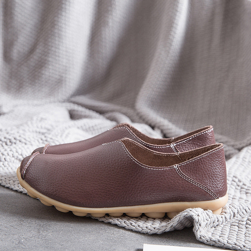 Vrouwen leren loafers casual stijl bootschoenen