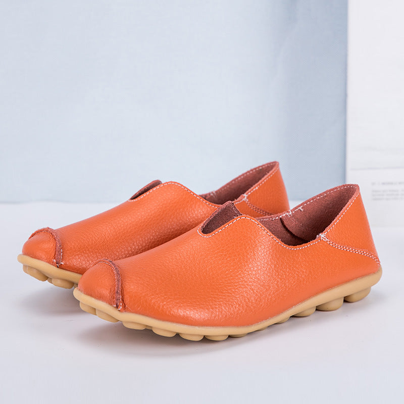 Vrouwen leren loafers casual stijl bootschoenen