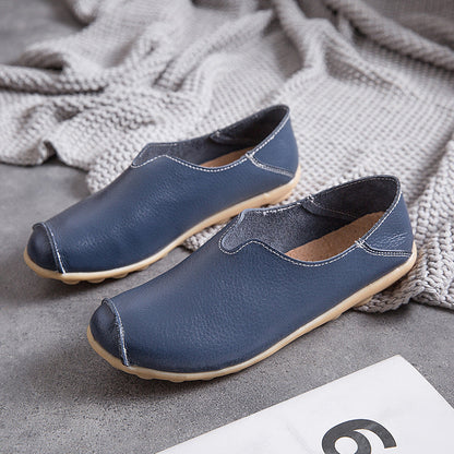 Vrouwen leren loafers casual stijl bootschoenen