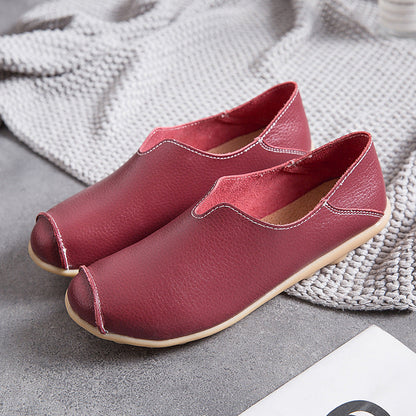 Vrouwen leren loafers casual stijl bootschoenen