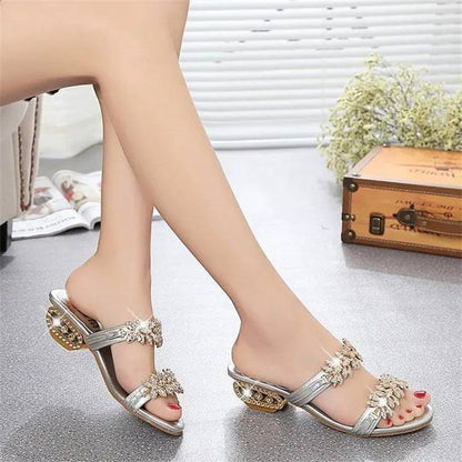 Women Heels Shiny Sandals