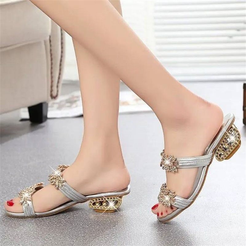 Women Heels Shiny Sandals