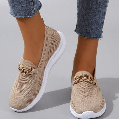 Dames Knit Sneaker Loafer Slip On