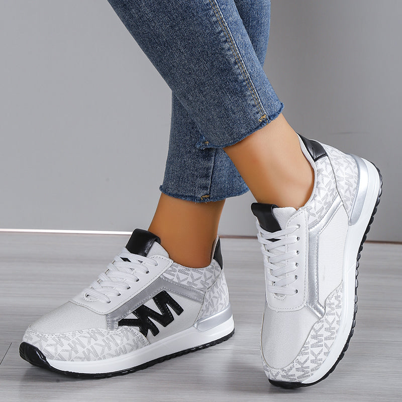 Nieuwe lederen Fashion Mesh Running Schoenen Comfort