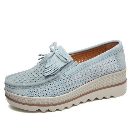 Casual Schoenen Slip Op Leren Lage Top Flats