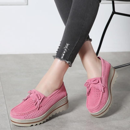 Casual Schoenen Slip Op Leren Lage Top Flats