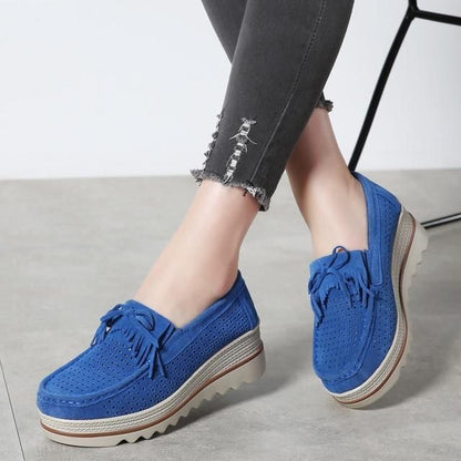 Casual Schoenen Slip Op Leren Lage Top Flats